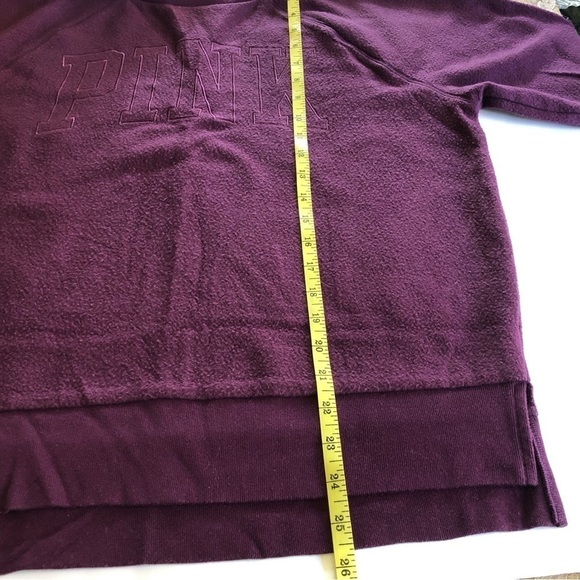 Victoria Secret Pink Spelled Out Fleece Plum Pullover Size XS - Picture 6 of 8